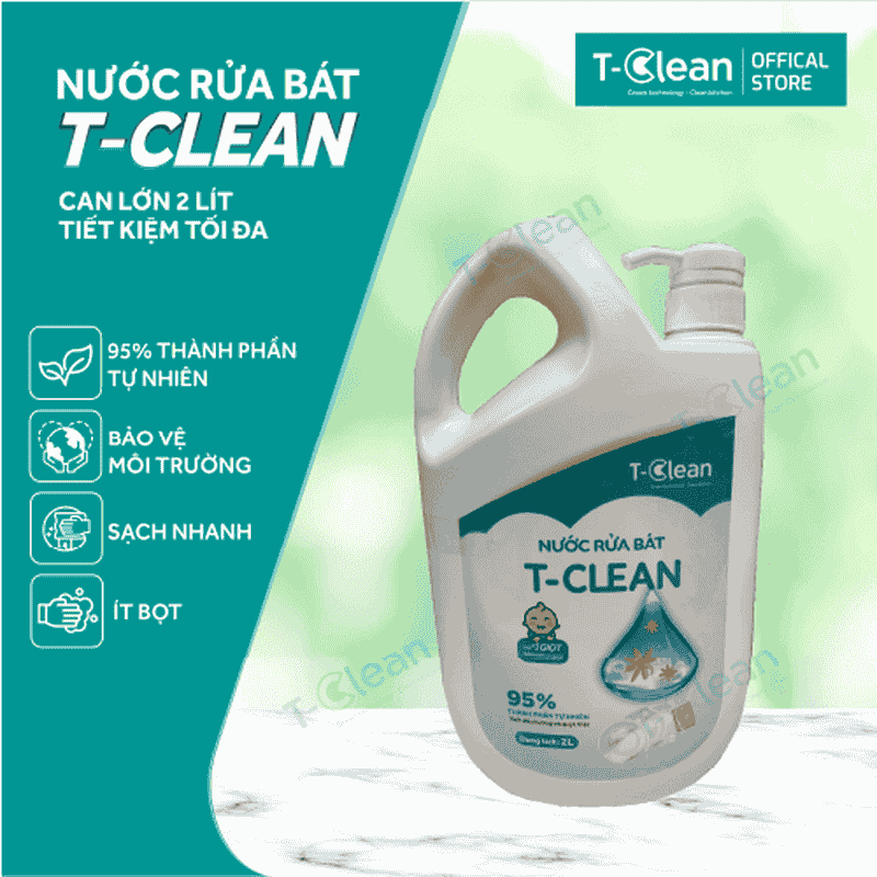 Nước Rửa Bát T-Clean Can 2 lít Nước Rửa Bát T-Clean Can 2 lít