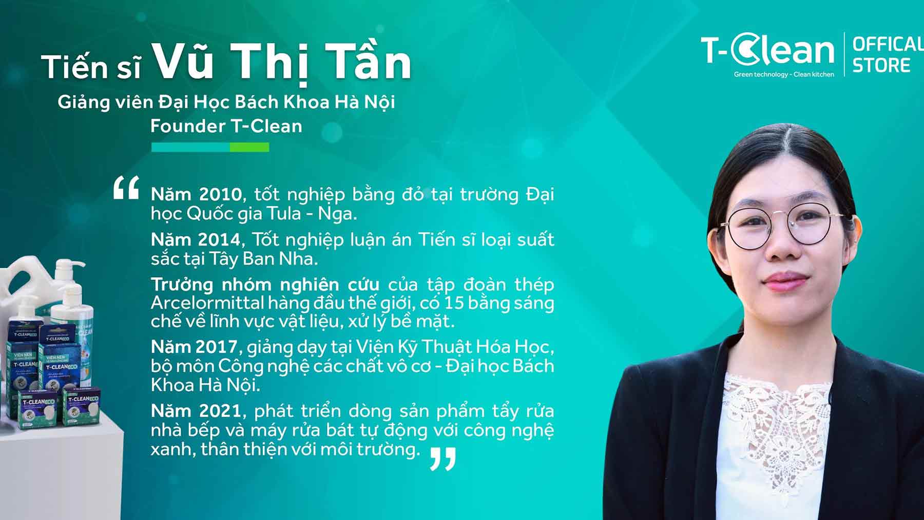 Nhà Phân Phối Viên Rửa Chén T-Clean Tại Tp. HCM 2 Tiến sĩ Vũ Thị Tần - Sáng Lập Viên T-Clean