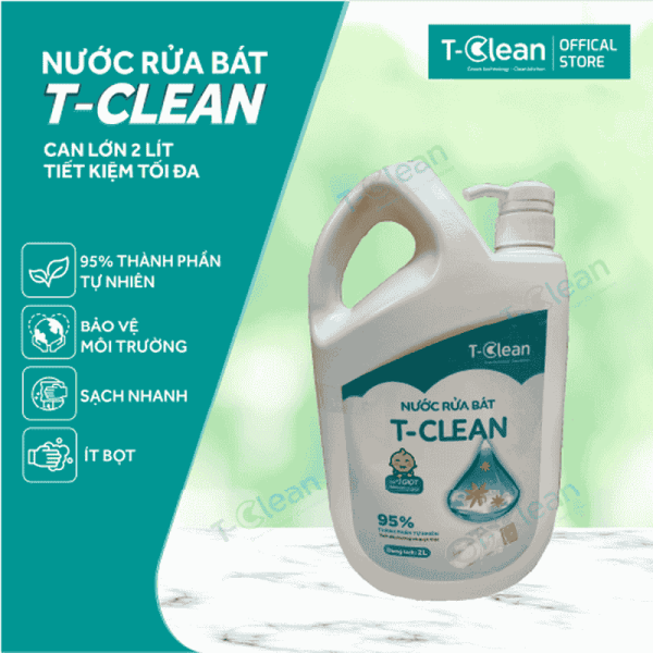 Nước Rửa Bát T-Clean Can 2 lít