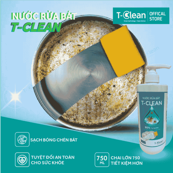 Nước Rửa Bát T-Clean Chai 750ml